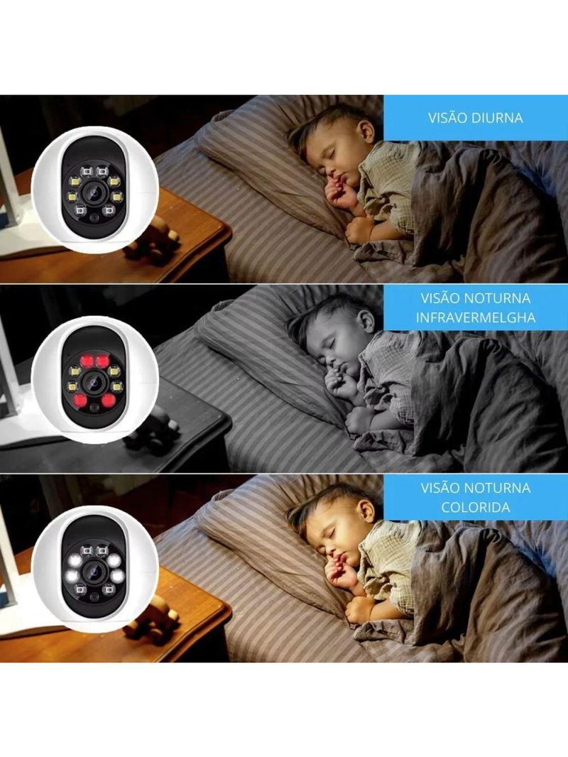 Câmera Babá Eletrônica Wi-fi 360° Full Hd 1080p
