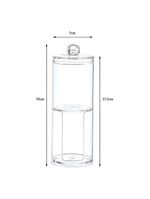 Porta Algodão Cotonete Transparente Tampa - Organizador De Maquiagem E Itens De Beleza Em Acrílico Transparente