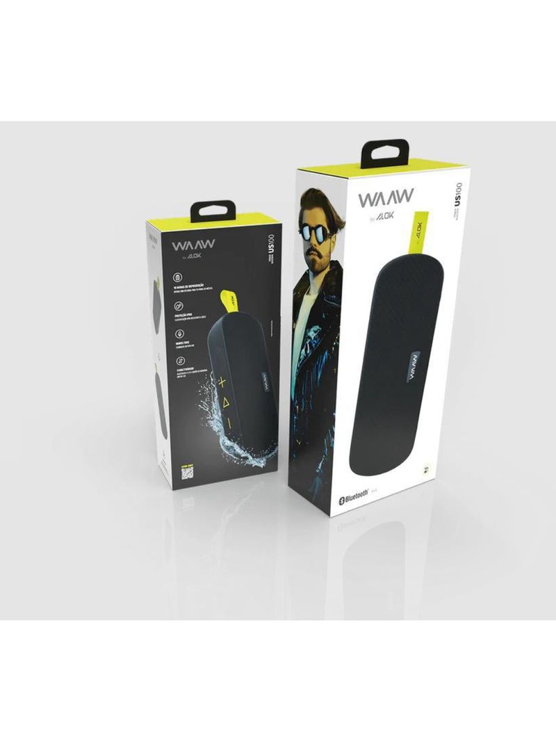 Caixa som  waaw by alok us 100sb bluetooth 10w rms ipx6 tws