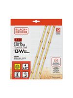 Fita led cob 24v 2700k 13w 8 mm fita 5 metros irc 90 black+decker