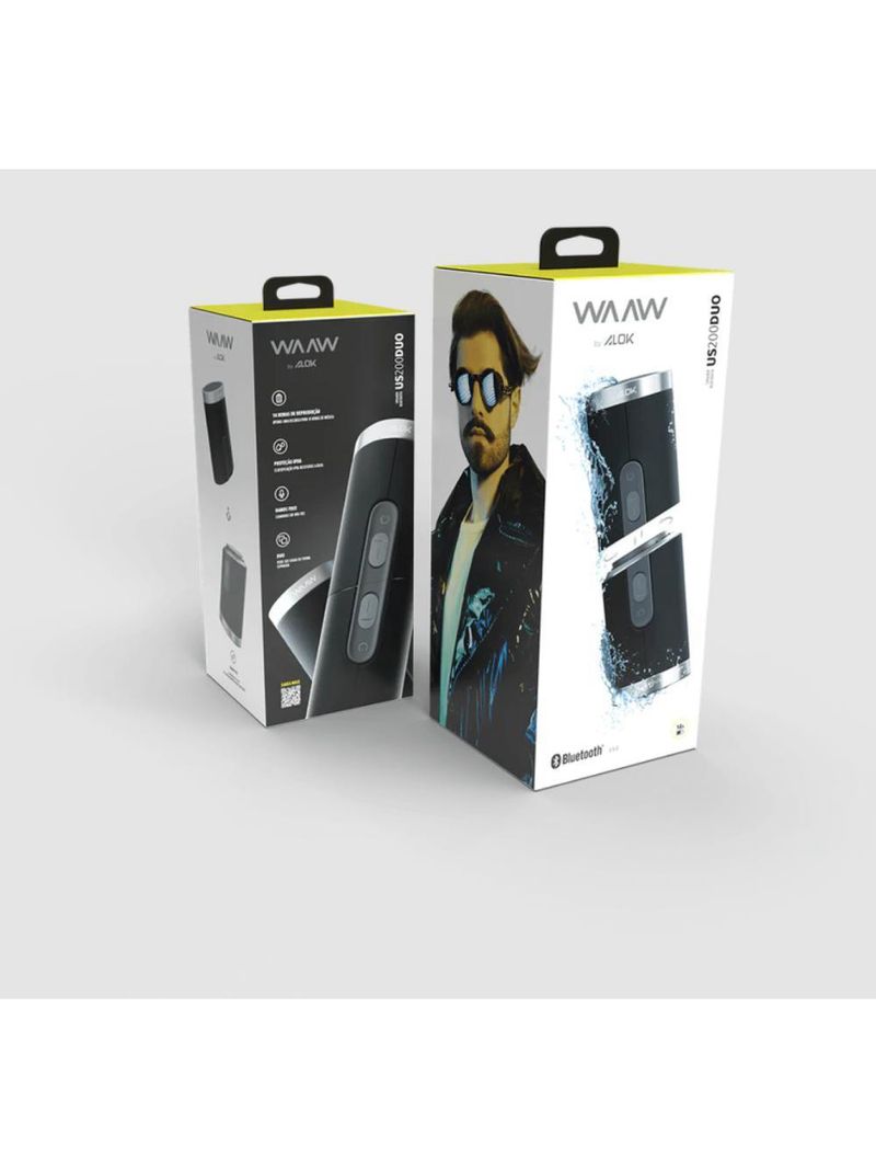 Caixa som  waaw by alok us 200sb duo bt res Água 20w rms tws