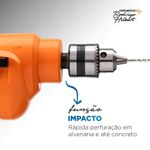 Furadeira Com Impacto Mondial - Fi-rh-01m 127v/60hz