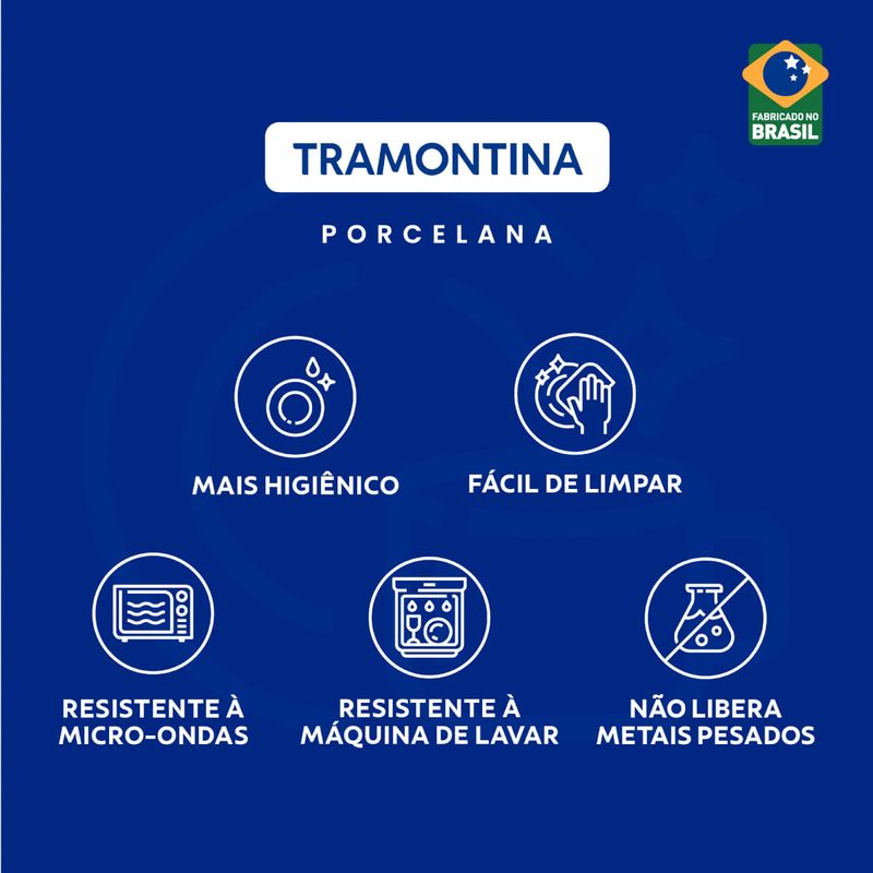 Aparelho de Jantar Tramontina Leonora em Porcelana 20 Peças