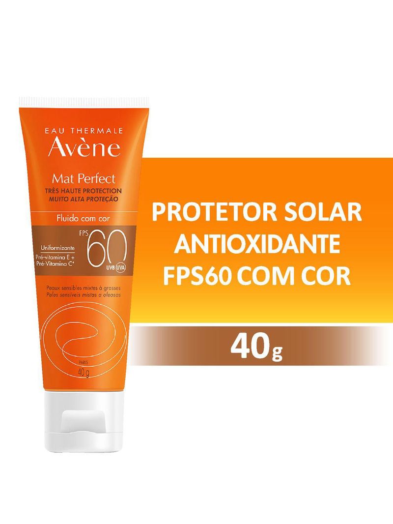 Protetor solar mat perfect fluido com cor fps60 - avène