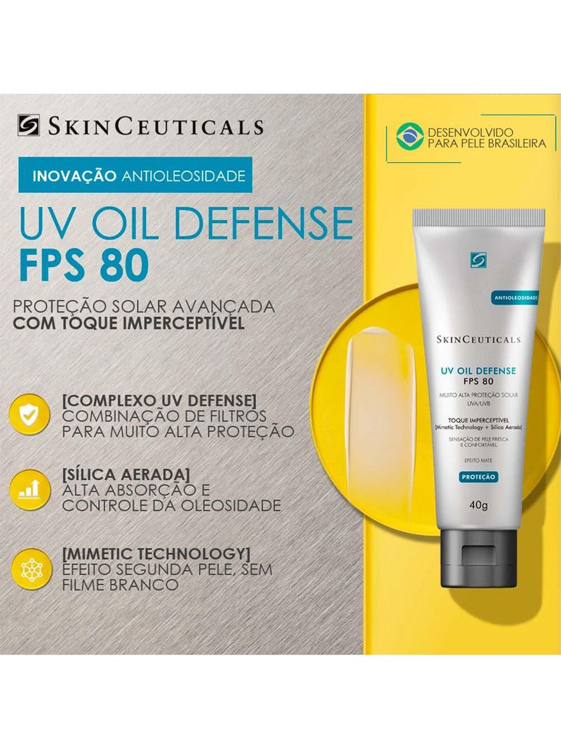 Protetor solar skinceuticals - uv oil defense fps 80