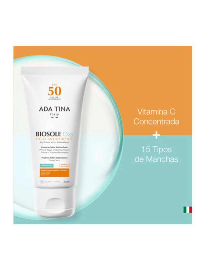 Protetor solar antipoluição ada tina - biosole oxy fps 50