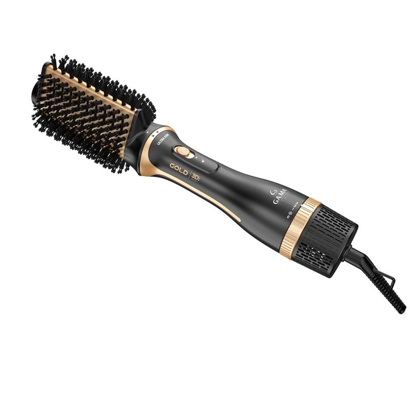 Escova secadora 2 cabeças gold ion argan 3d bivolt