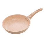 Frigideira lyor de alumínio e cerâmica granilite bege 24cm