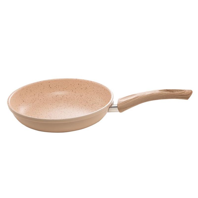 Frigideira lyor de alumínio e cerâmica granilite bege 24cm