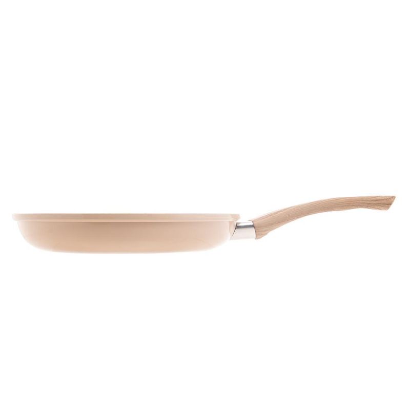 Frigideira lyor de alumínio e cerâmica granilite bege 24cm