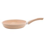 Frigideira lyor de alumínio e cerâmica granilite bege 24cm