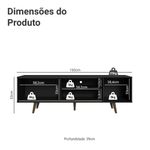 Rack para tv até 80 polegadas 160cm com pés torino madesa