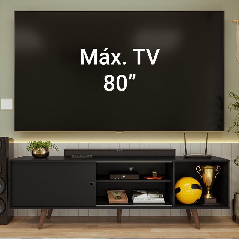 Rack para tv até 80 polegadas 160cm com pés torino madesa