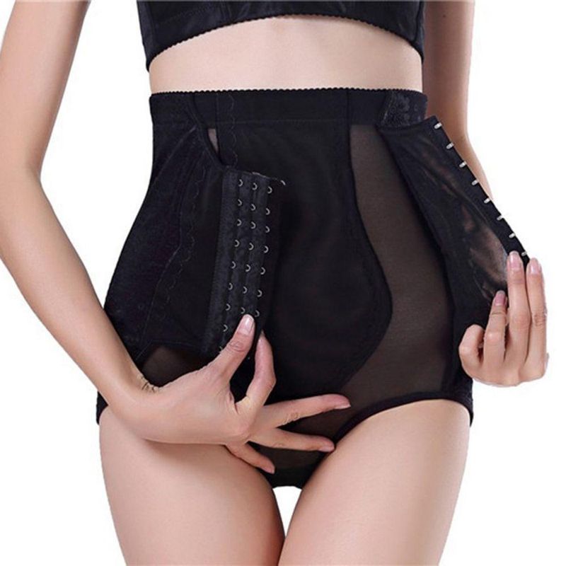 Cinta Calcinha Modeladora Aperta Barriga Alta Compressão Flores Preta Tamanho:l