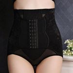 Cinta Calcinha Modeladora Aperta Barriga Alta Compressão Flores Preta Tamanho:l