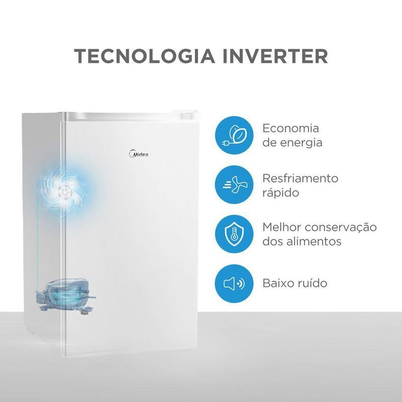 Frigobar Midea Inverter 124L Bivolt Branco (MDRD181FGD013)