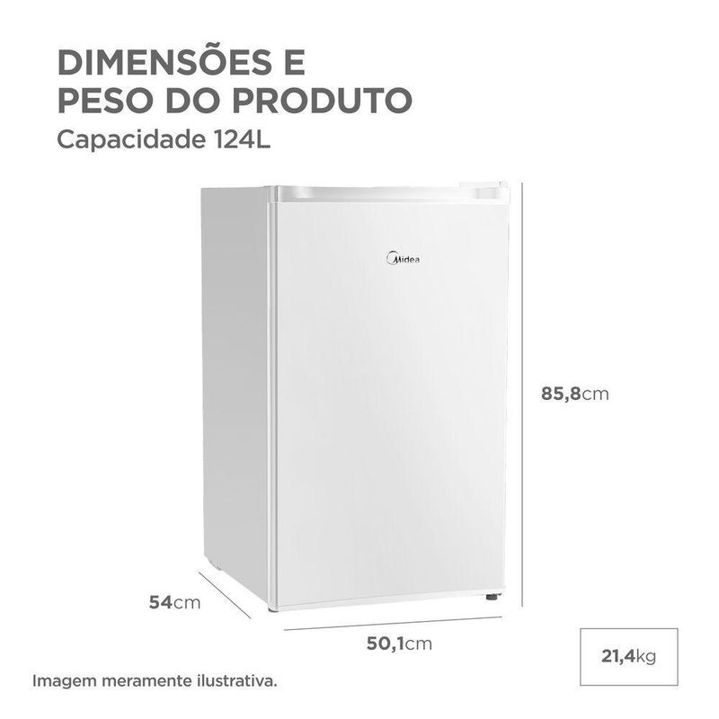 Frigobar Midea Inverter 124L Bivolt Branco (MDRD181FGD013)
