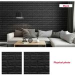 Papel De Parede Tijolinho 3d Preto Placa Adesivo 77x70cm