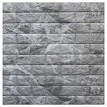 Placa Tijolinho De Parede Papel Tijolo Cinza Adesivo 77x70cm