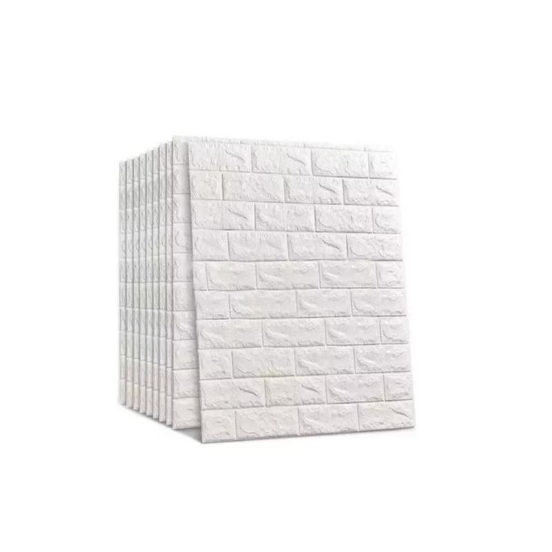 Papel Parede 3d Tijolinho Branco Placa Auto Adesivo 77x70cm