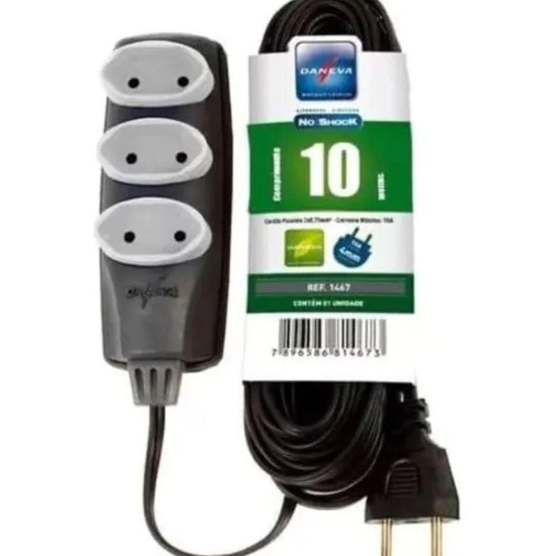 Extensao Daneva No Shock Pl 10m Grafite 2 X 0,75mm
