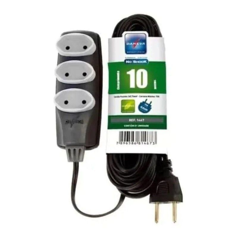 Extensao Daneva No Shock Pl 10m Grafite 2 X 0,75mm