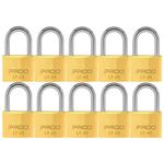 Kit 10 Cadeado 20mm Segredo Diferente Pado 2 Chaves Latão Cor Dourado-escuro