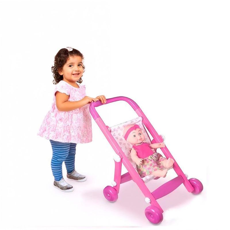 Brinquedo Carrinho Infantil De Boneca Dobrável Brincadeira - Diversão E Imaginação
