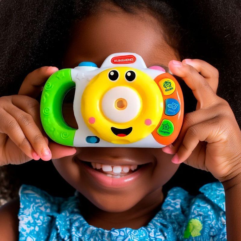 Câmera Projetor Infantil Musical Brinquedo Educativo C/Luzes, Sons E Imagens Coloridas