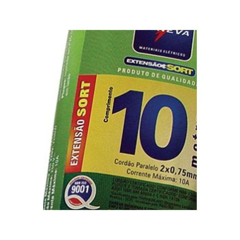 Extensao Daneva Sort Pl Cordao Paralelo 2x075mm 10m Cor Sortida Ref1532