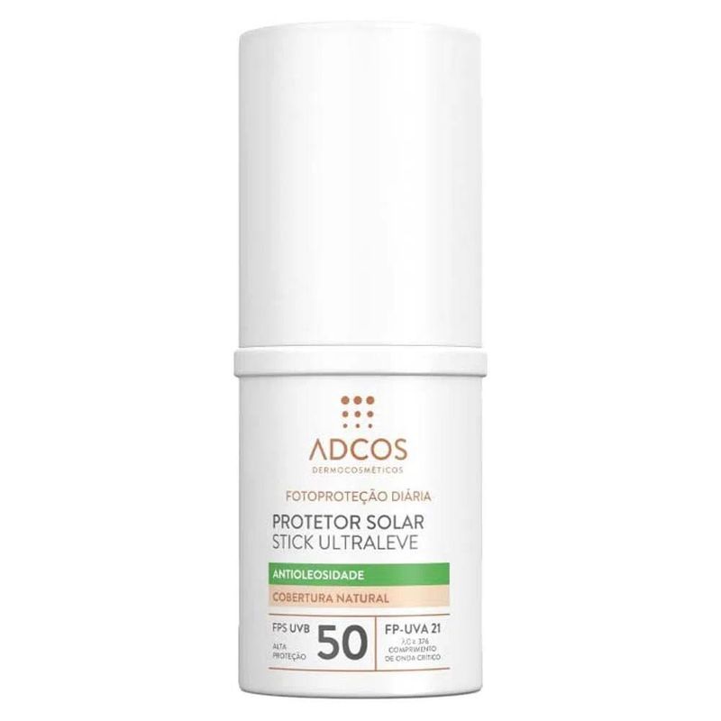 Adcos dermocosméticos kit - sérum facial + protetor solar antioleosidade stick com cor peach