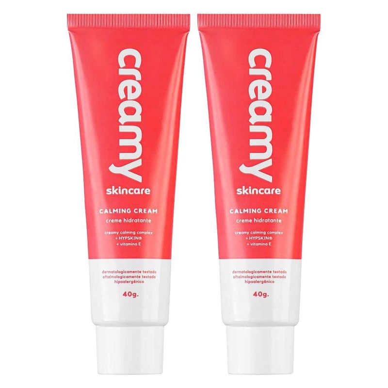 Creamy creme hidratante facial calming cream kit com 2 unidades