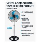Ventilador Coluna De Chao Profissional 3 Velocidades 110V