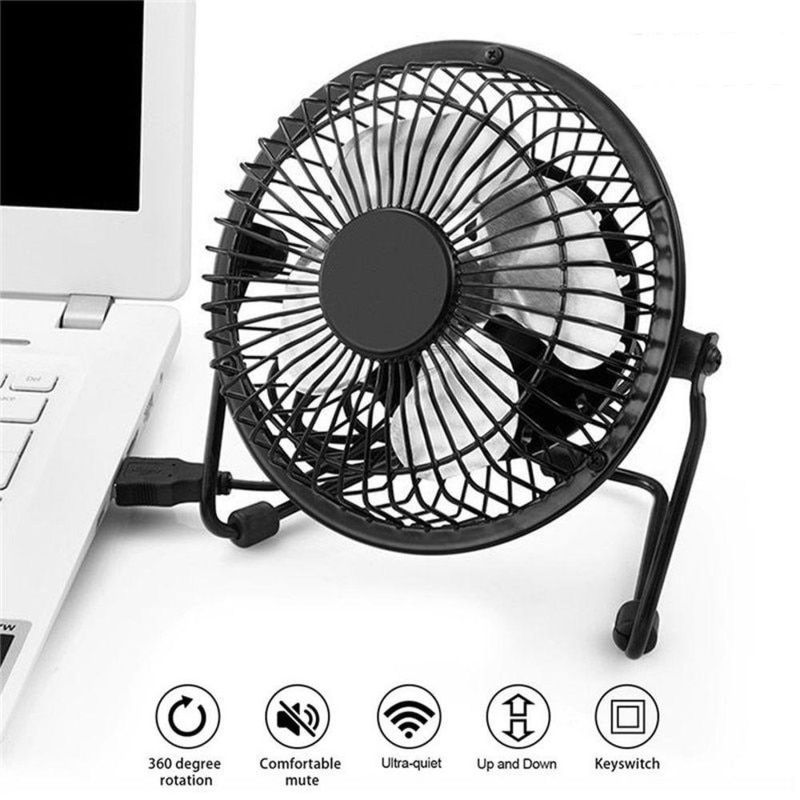 Ventilador Em Metal De Mesa Notebook Mini Circulador Ar Usb