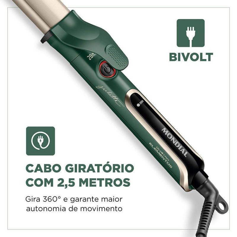 Modelador De Cachos By Juliette Mondial Verde Oliva Bivolt