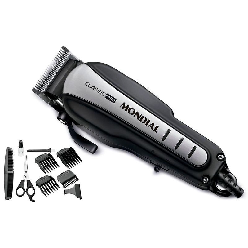 Cortador De Cabelos Mondial Classic Cr-03 220v Preto/inox