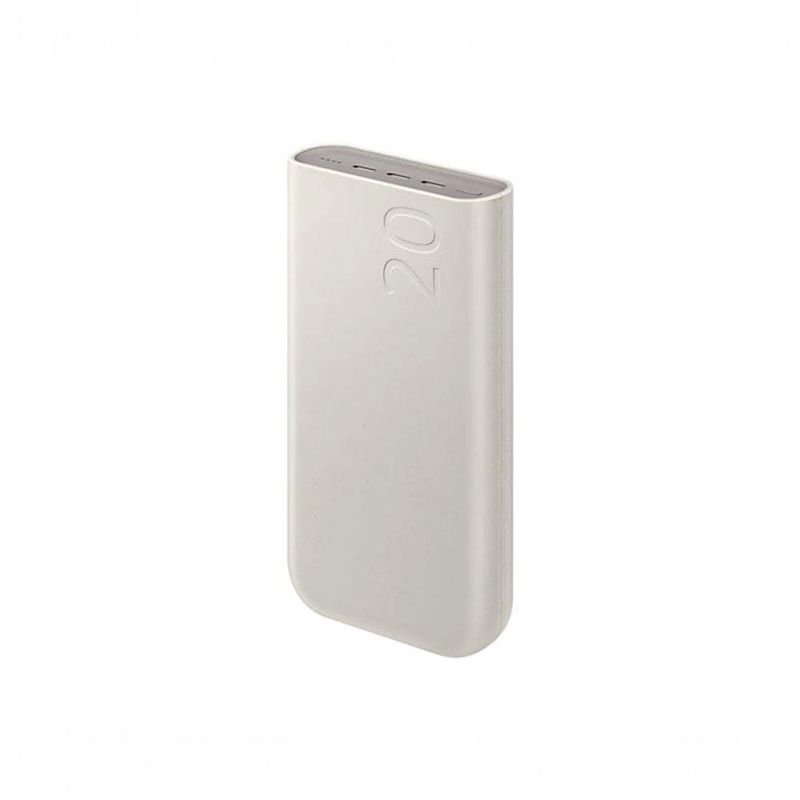 Carregador Portátil Power Bank 20000mAh Samsung 3 Portas USBC Super Rápido 45W Bege 402 Gramas EBP4520