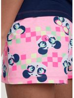Pijama manga curta algodão feminino panda miami