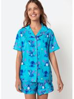 Pijama manga curta viscose feminino stitch