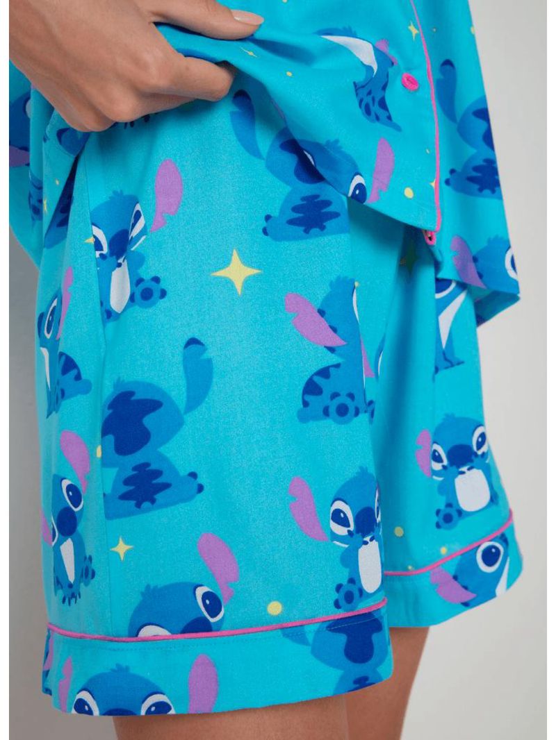 Pijama manga curta viscose feminino stitch