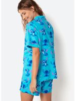 Pijama manga curta viscose feminino stitch
