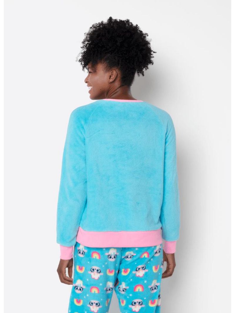 Pijama manga longa soft feminino ovelha