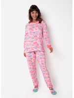Pijama manga longa ultra visco feminino unicórnio cherry
