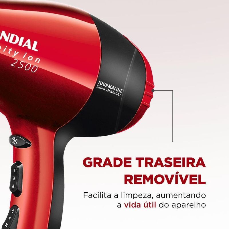Secador De Cabelos Infinity 2500 Sc-12 127v-vermelho/preto