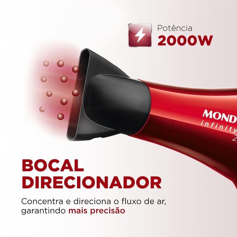 Secador De Cabelos Infinity 2500 Sc-12 127v-vermelho/preto