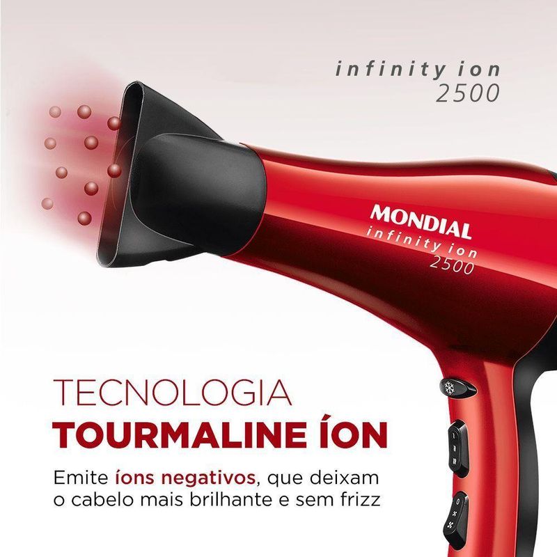 Secador De Cabelos Infinity 2500 Sc-12 127v-vermelho/preto