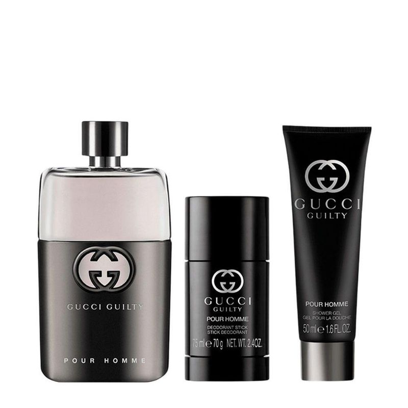Kit Gucci Guilty Masculino - Eau De Toilette 90ml + Shower Gel 50ml + Desodorante 75ml