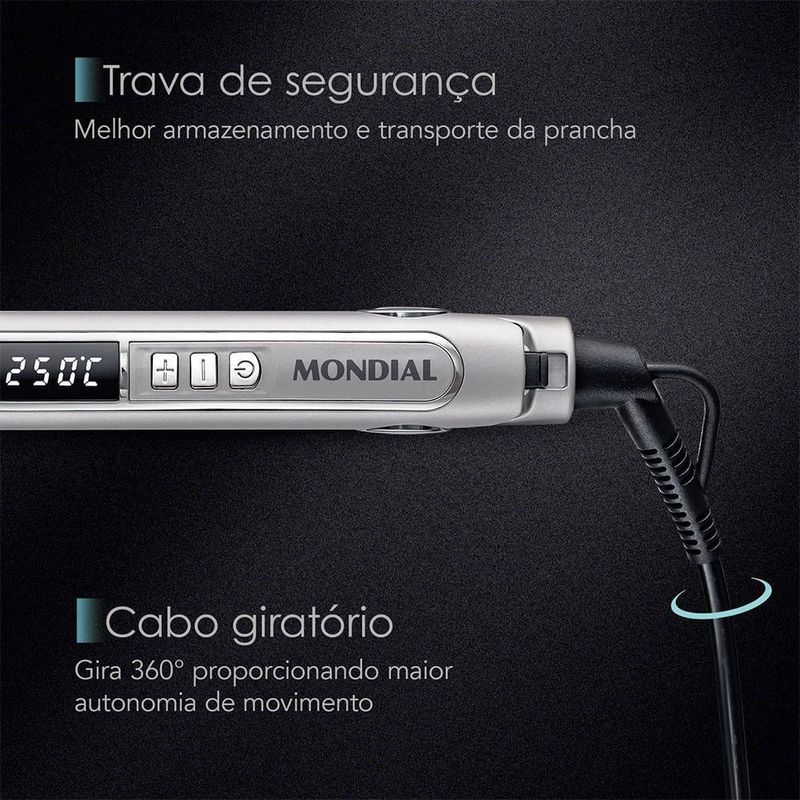 Prancha Progressiva Mondial Ultra Liss Pro 250°C P-02-PRO Bivolt