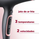 Secador De Cabelos Mondial Preto/Golden Rose 2000W SC-37-BI Bivolt