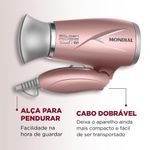 Secador De Cabelos Travel Golden Rose Mondial Bivolt
